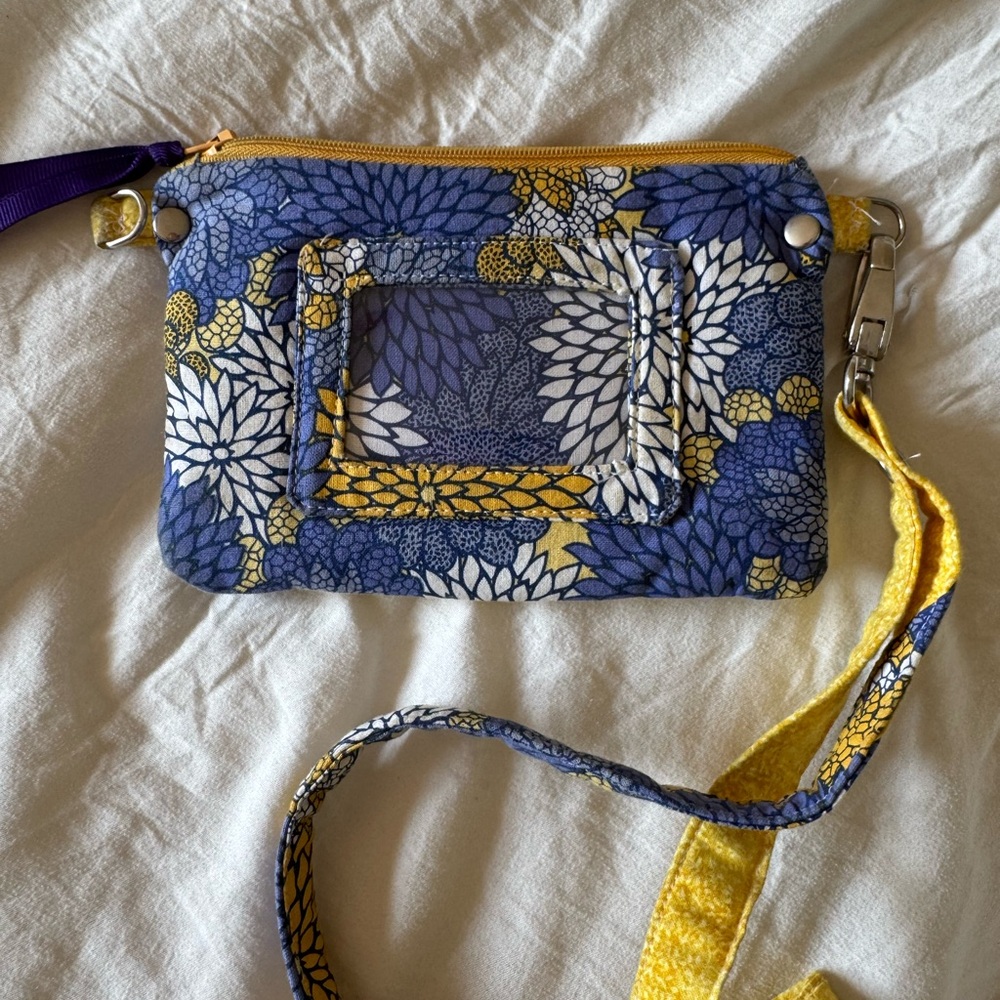 Handmade Floral Blue and Yellow Women's Wallet/Bag